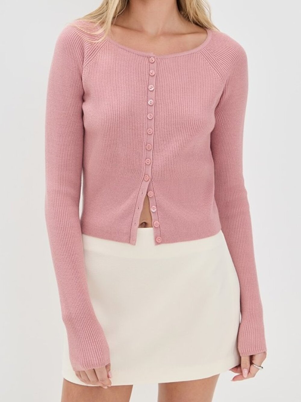 NWT Reformation Meadow Regenerative Wool Cardigan | Dusty Rose Pink XS